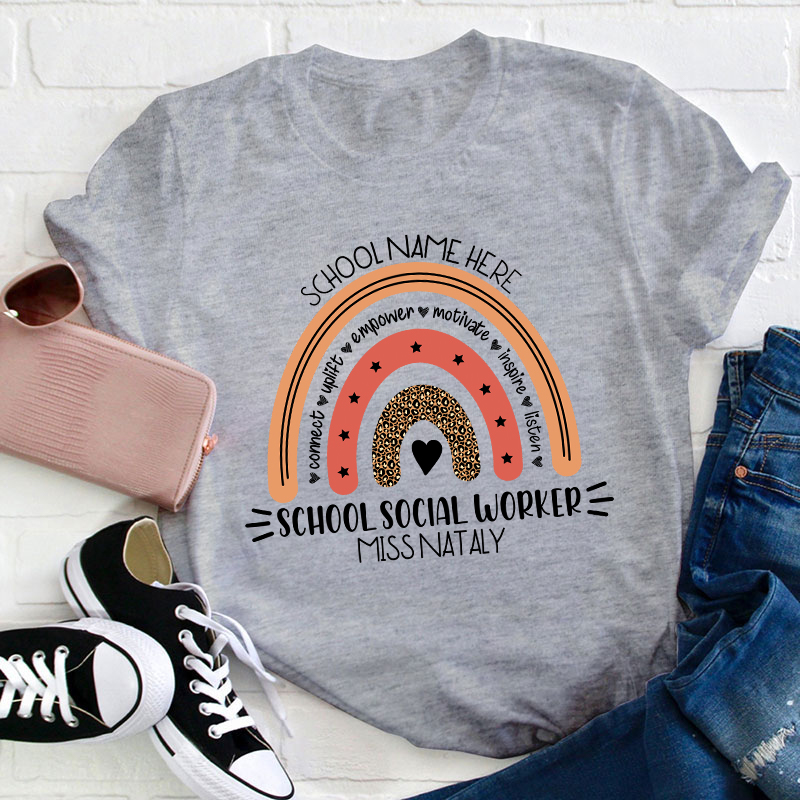 Personalized Connect Empower Motivate Teacher T-Shirt