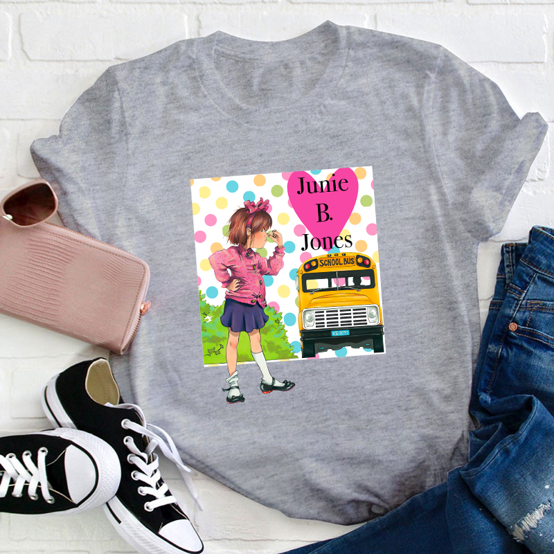 Colored Dot Junie B Jones Teacher T-Shirt