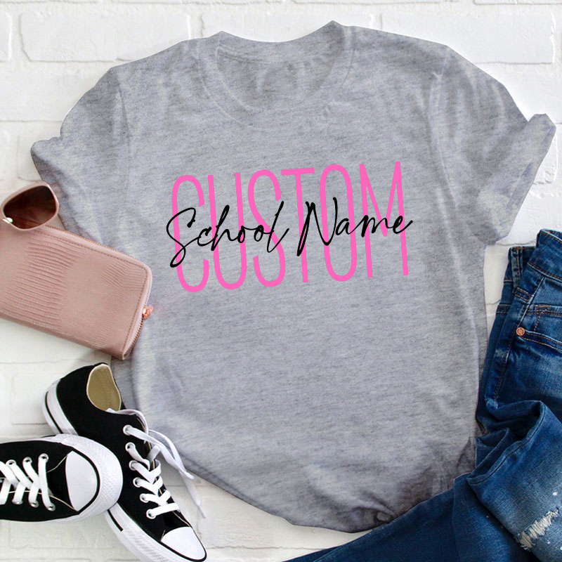 Personalized School Spirit Teacher T-Shirt