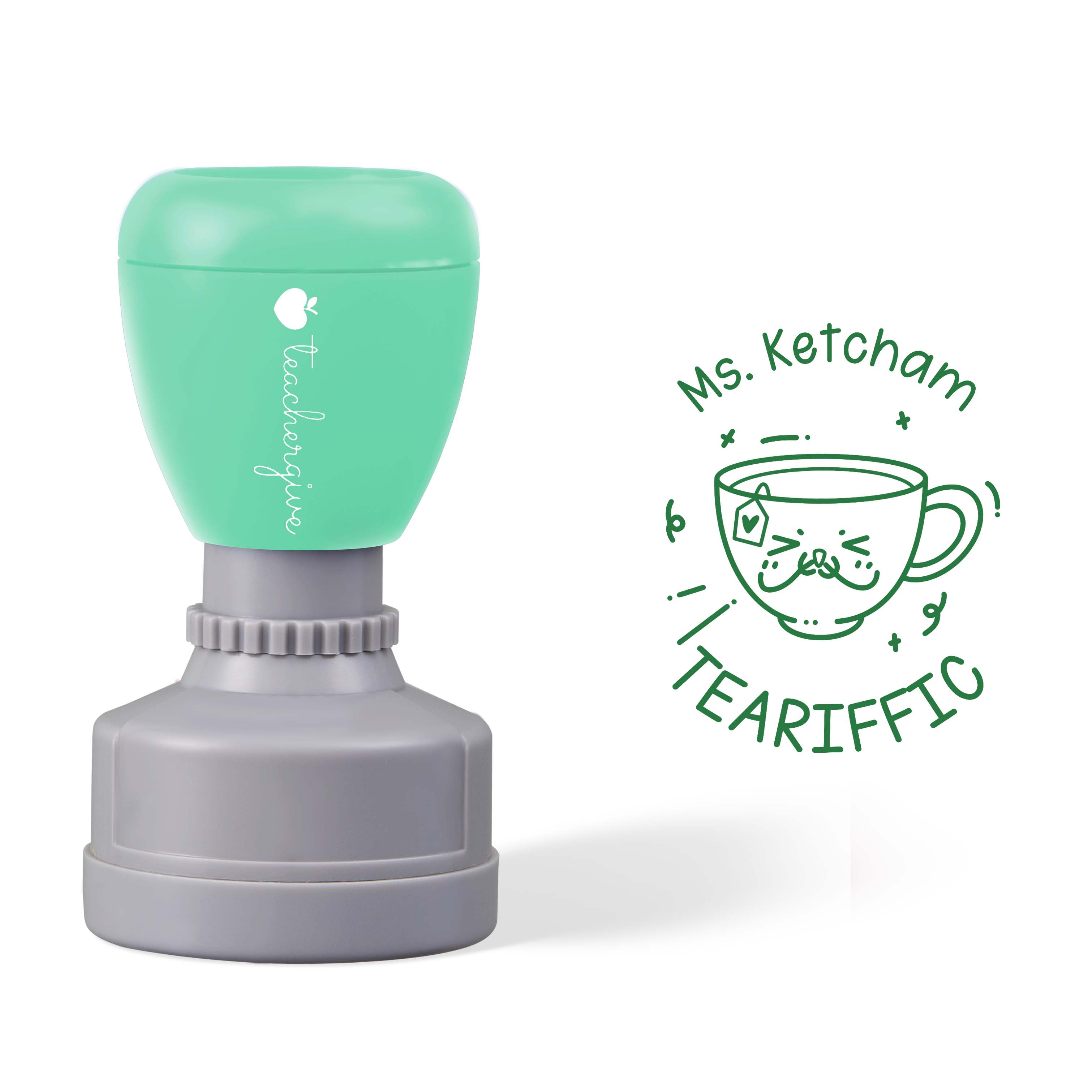 Personalized  Teacher Says TEARIFFIC  Stamp