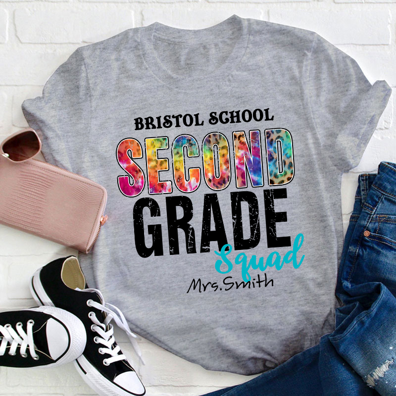Personalized Grade And Name Squad Teacher T-Shirt
