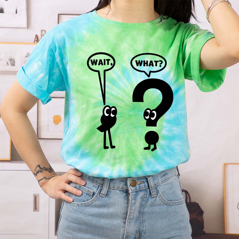 Wait What Grammar Teacher Tie-dye T-Shirt