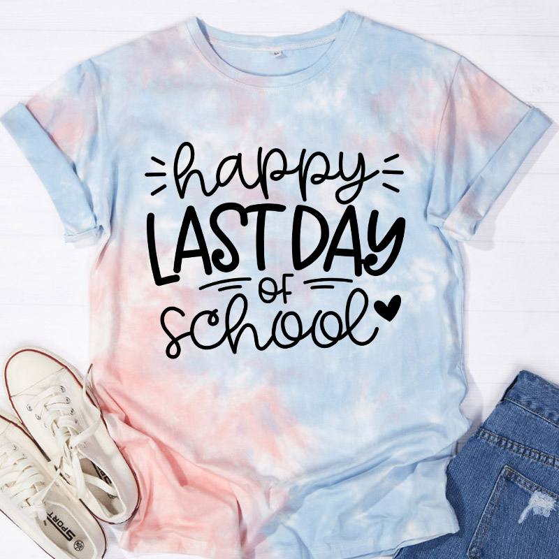  Happy Back To School For Women Teacher Tie Dye Third