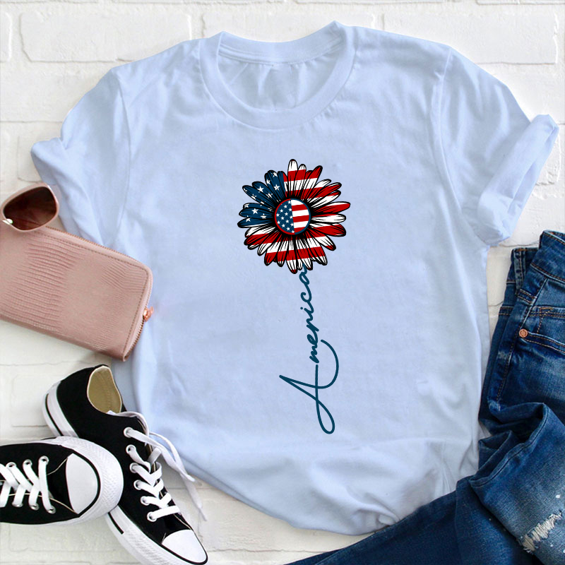 Flat Sunflower Teacher T-Shirt