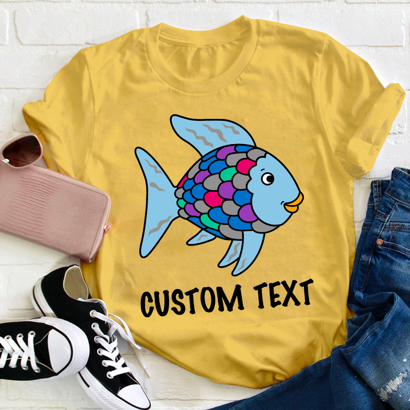 Personalized Rainbow Fish Teacher T-Shirt