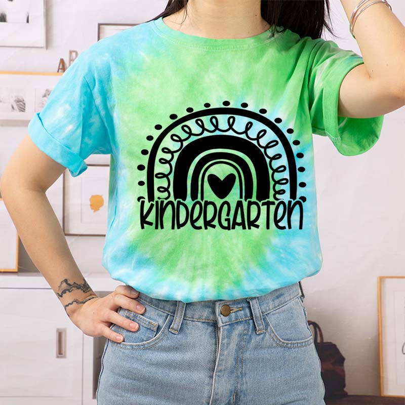 Personalized Rainbow Teacher Tie-dye T-Shirt