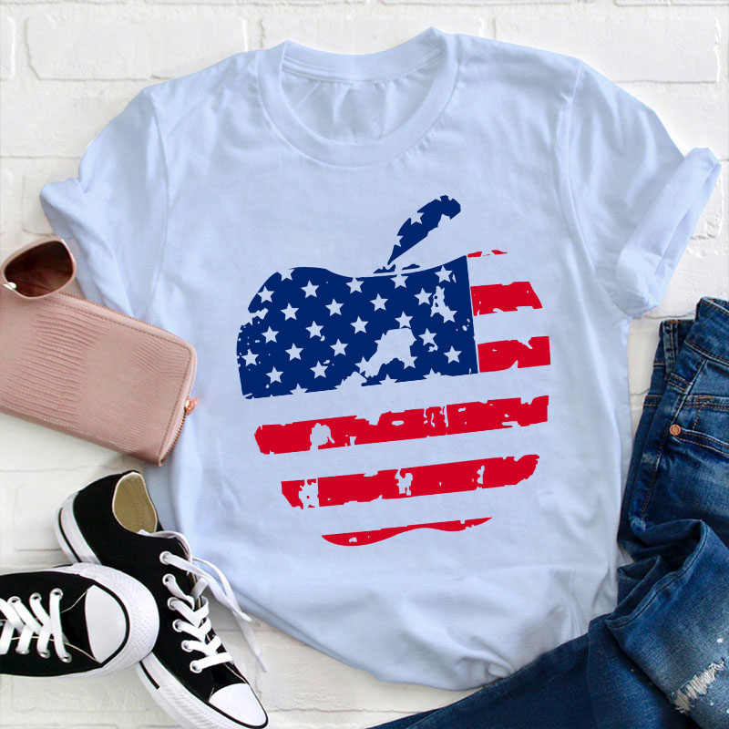 Flag Apple Teacher T-Shirt