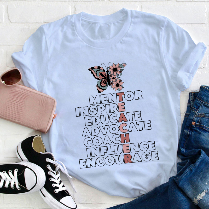 Appreciation Mentory Inspire Educate Teacher T-Shirt
