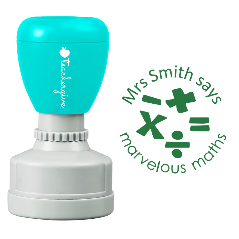 Personalized Teacher Says Marvellous Maths Stamp