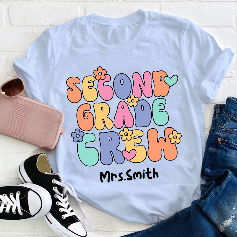 Personalized Grade And Name Crew Teacher T-Shirt