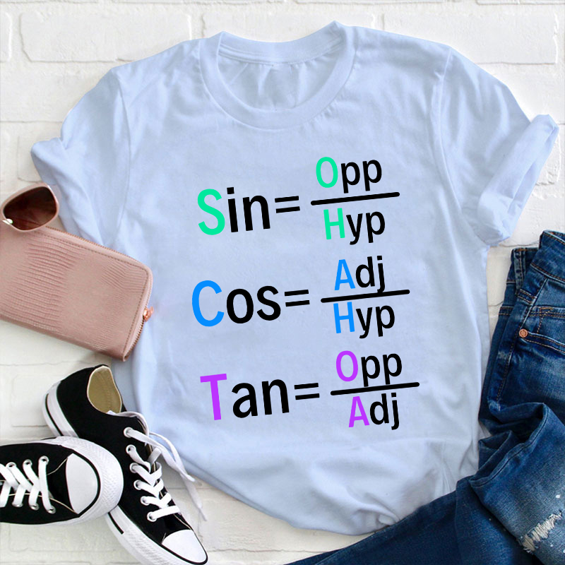 Mathematical Geometry Formula Sin Cos Tan Teacher T-Shirt