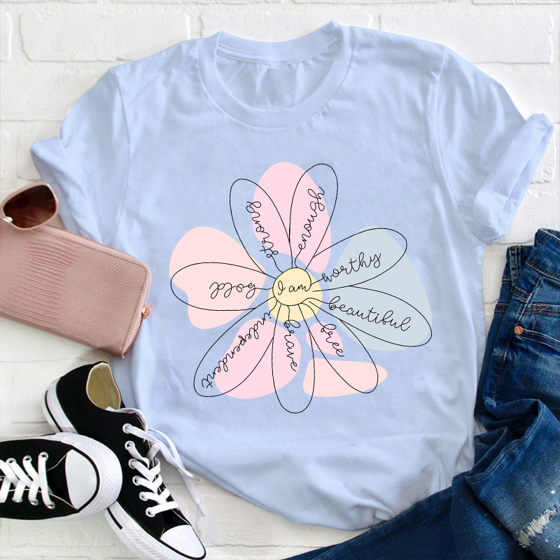 Flower I Am Teacher T-Shirt
