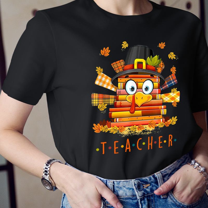 A Book Turkey Gentleman Teacher T-Shirt