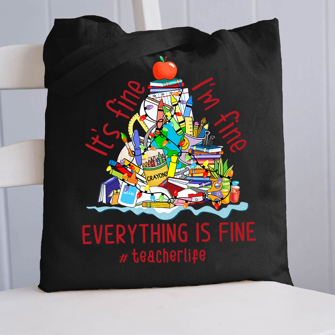 LatestI'm Fine Everything Is Fine Tote Bag for Sale-Teachersgram