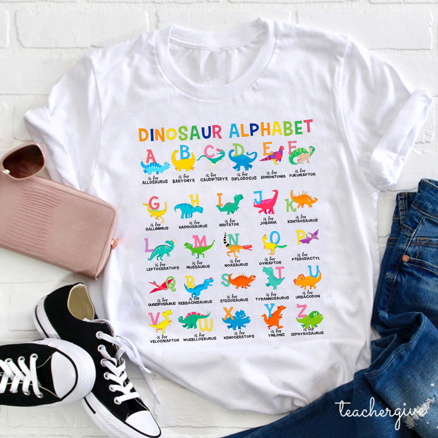 Dinosaur Alphabet Teacher T-Shirt