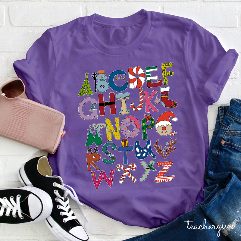 Christmas Alphabet Teacher T-Shirt