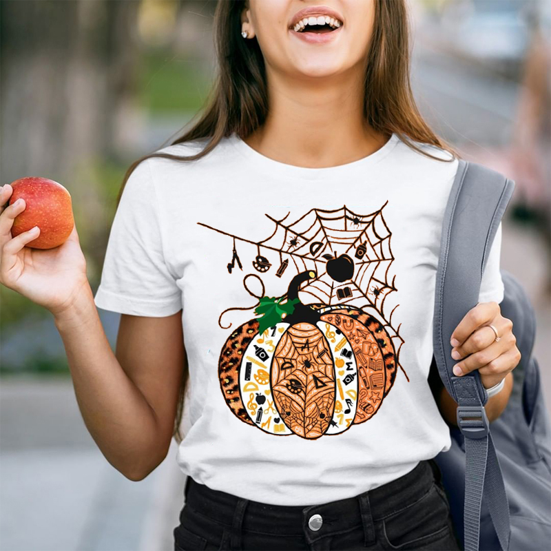 Halloween Pumpkins With Spider Webs T-Shirt