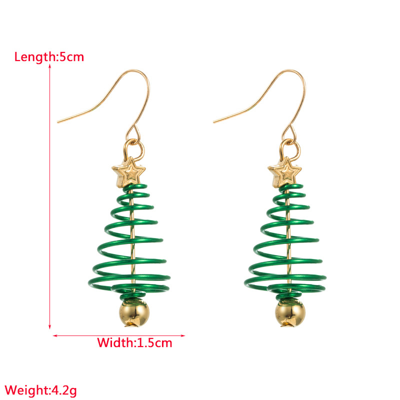 Fashion Christmas Tree Teacher Metal Earrings