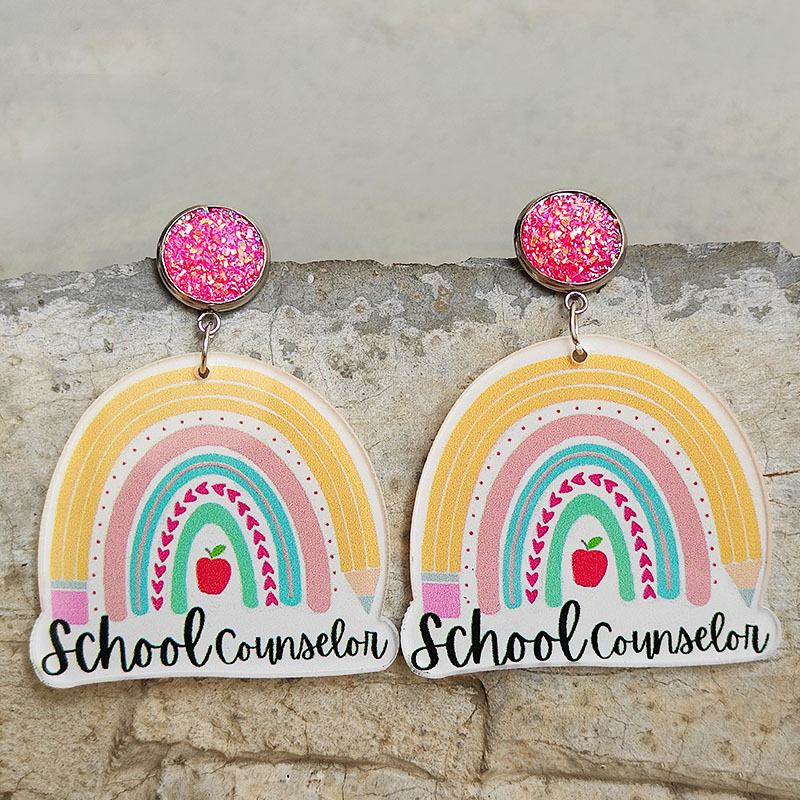 Rainbow on sale acrylic earrings