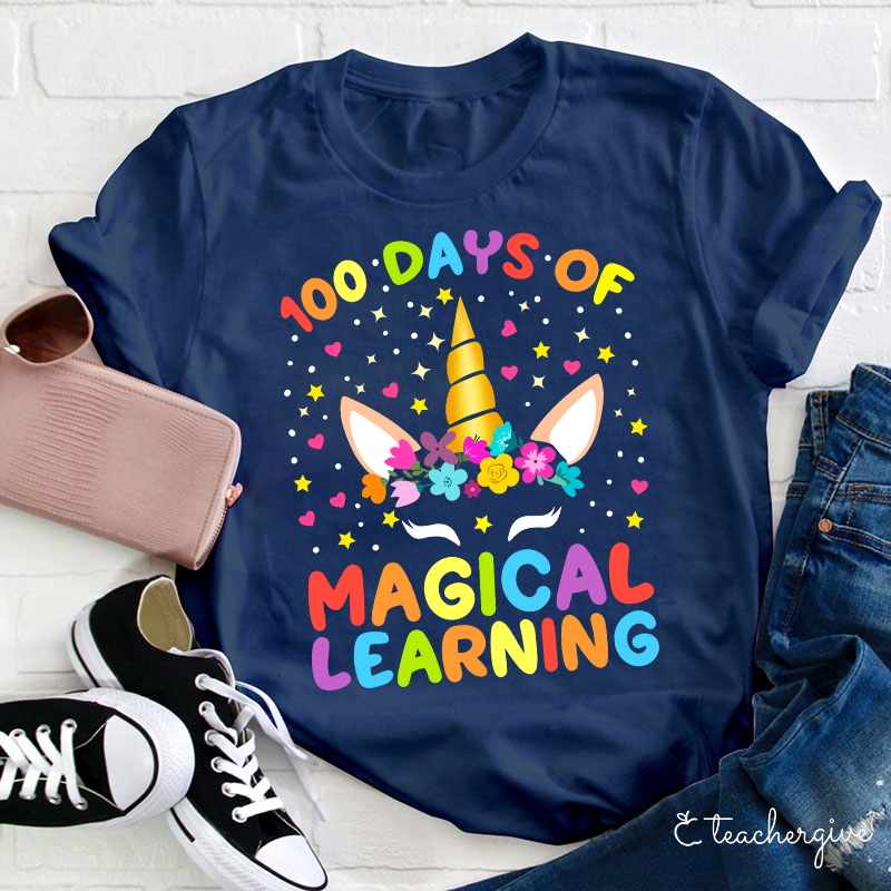 100 Days Of Magical Learning Teacher T-Shirt