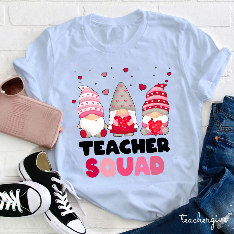 Pink Teacher Squad Teacher T-Shirt
