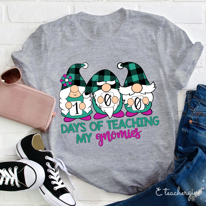100 Days Of Teaching My Gnomies Teacher T-Shirt