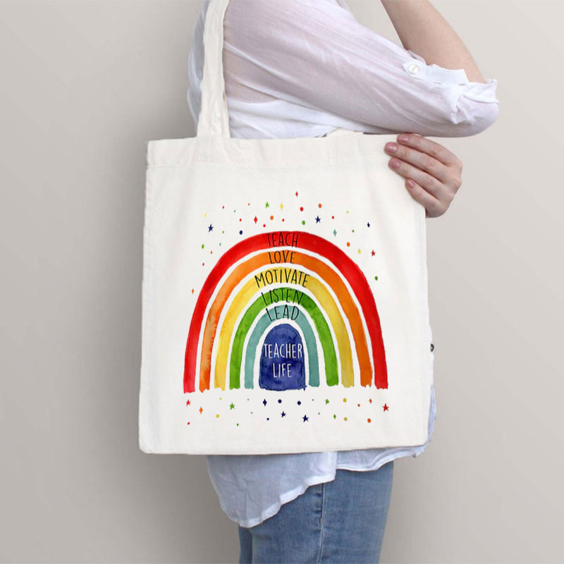 Teacher Life Teach Love Motivate Teacher Tote Bag