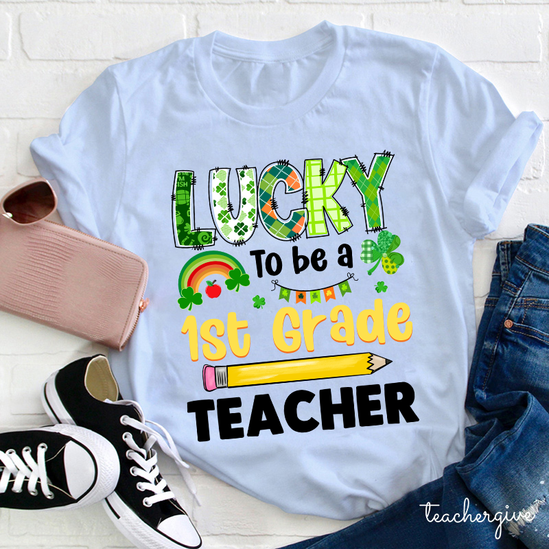 Personalized Grade Lucky To Be A Teacher T-Shirt