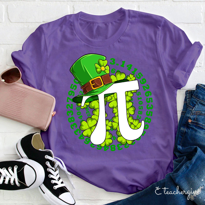Irish Number Pi Leprechuaun Hat Teacher T-Shirt