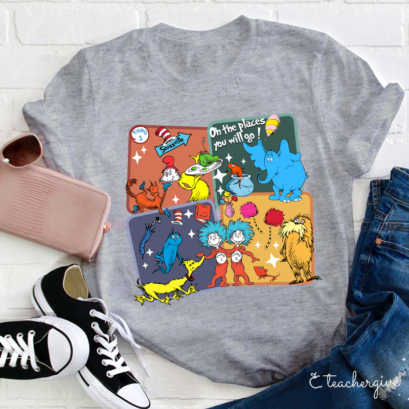 Dr. Seuss Cubes Teacher T-Shirt