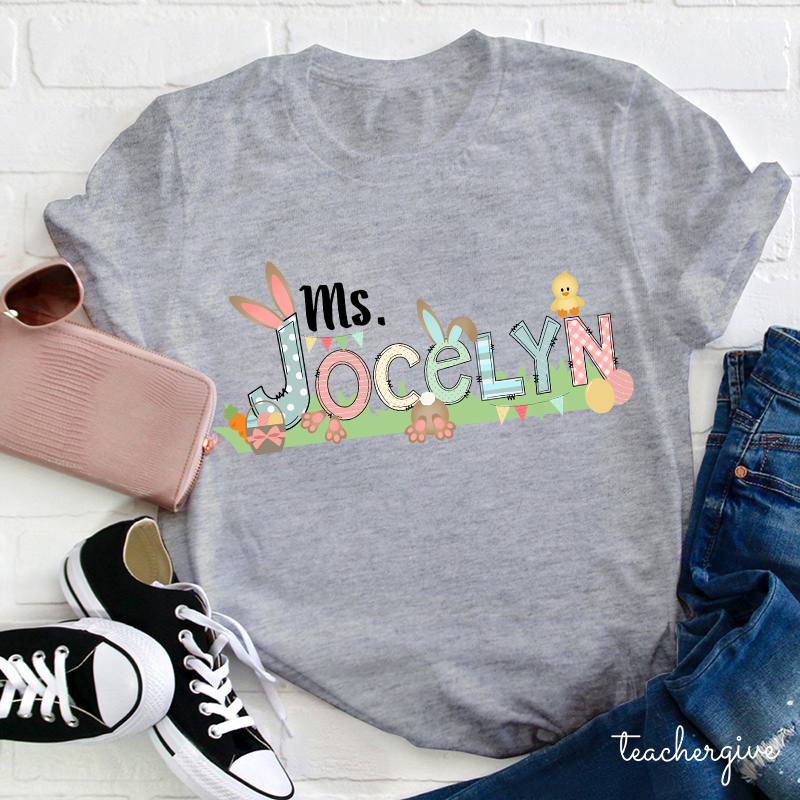 Personalized Happy Easter Teacher T-Shirt