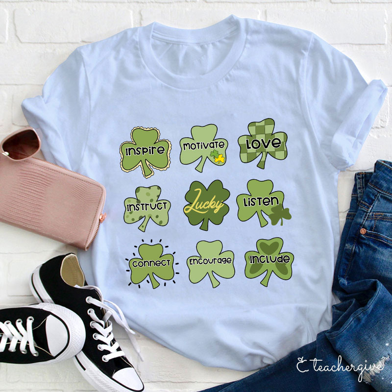 Inspire Motivate Love And Lucky Teacher T-Shirt