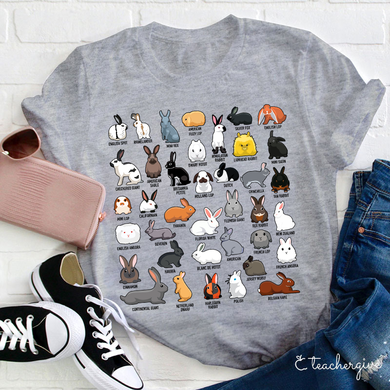 Learn About Various Rabbits Teacher T-Shirt
