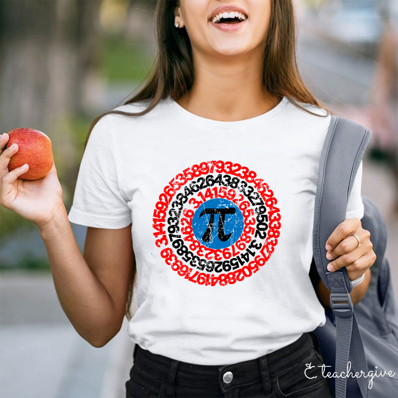 Captain America's Shield Of Pi Teacher T-Shirt
