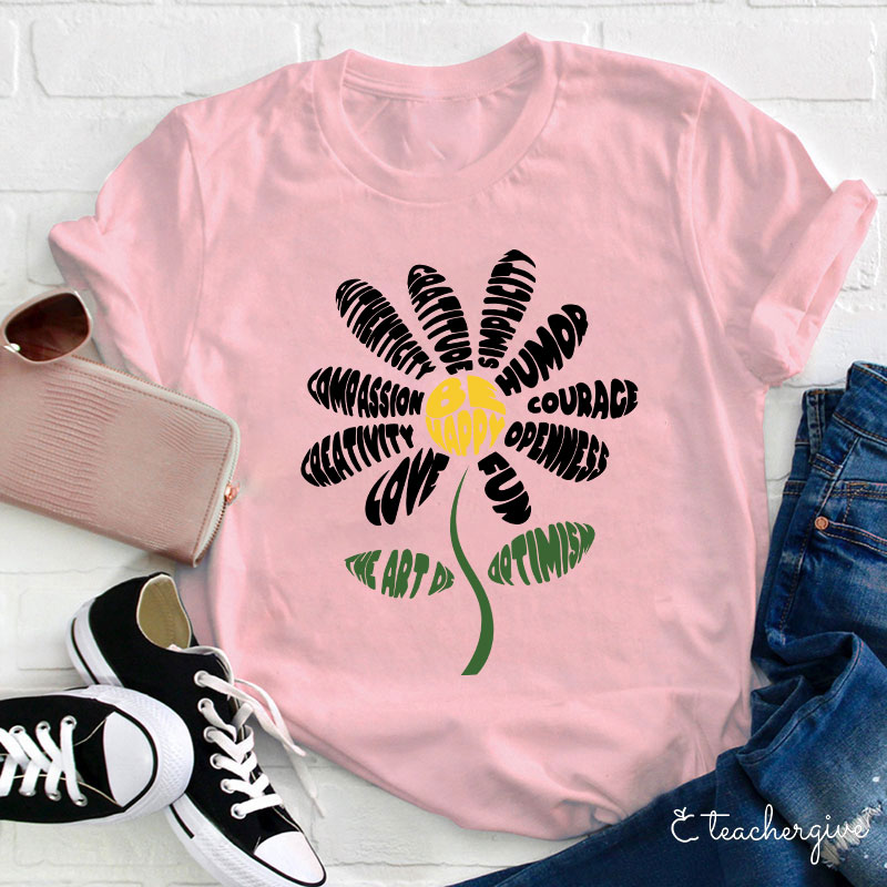 Life Is Good Letter Flower T-Shirt