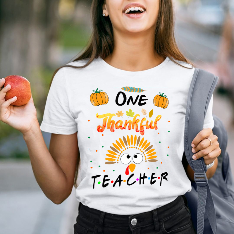 One Thankful Teacher Turkey Teacher T-Shirt