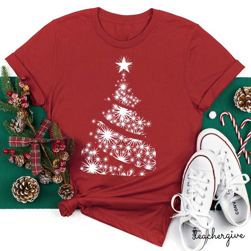 Shining Stars Christmas Tree Teacher T-Shirt