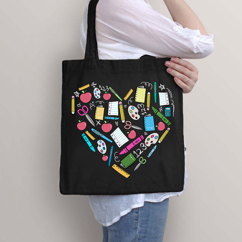 Teacher Heart Tote Bag