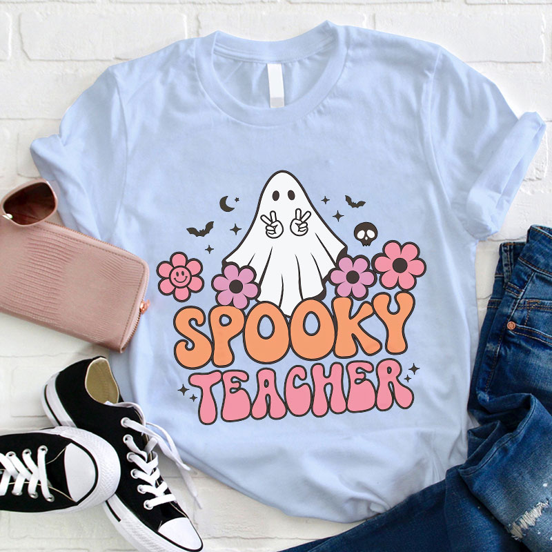 Spooky Teacher Peace Sign T-Shirt