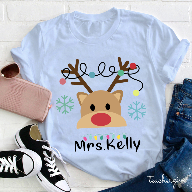 Personalized Merry Christmas Teacher T-Shirt
