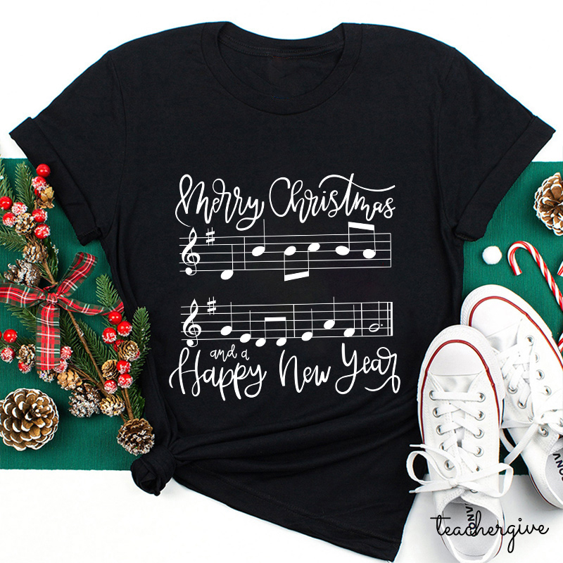 Merry Christmas And A Happy New Year Teacher T-Shirt