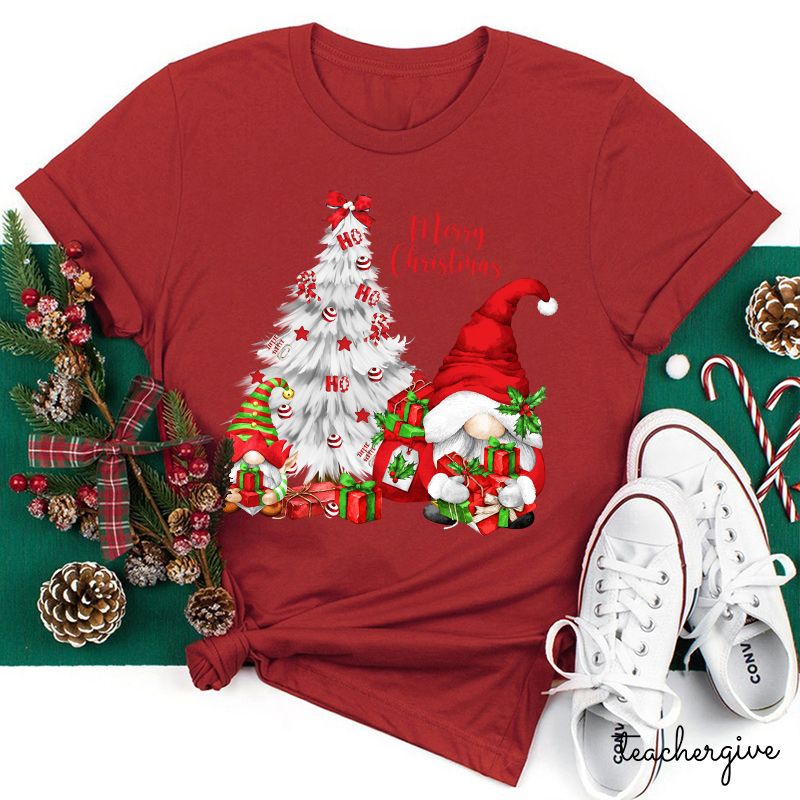 Ho Ho Ho Red Merry Christmas Teacher T-Shirt