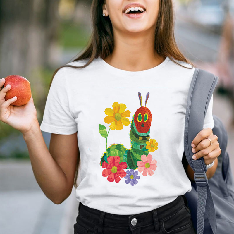 Flowers And The Very Hungry Caterpillar Teacher T-Shirt