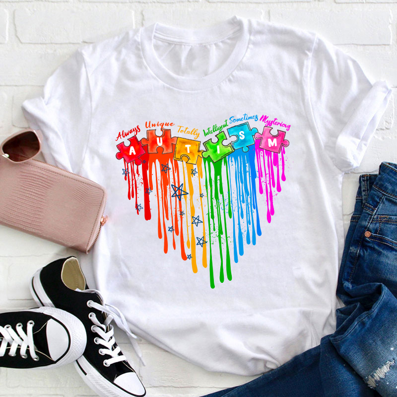 Autism Heart Teacher T-Shirt
