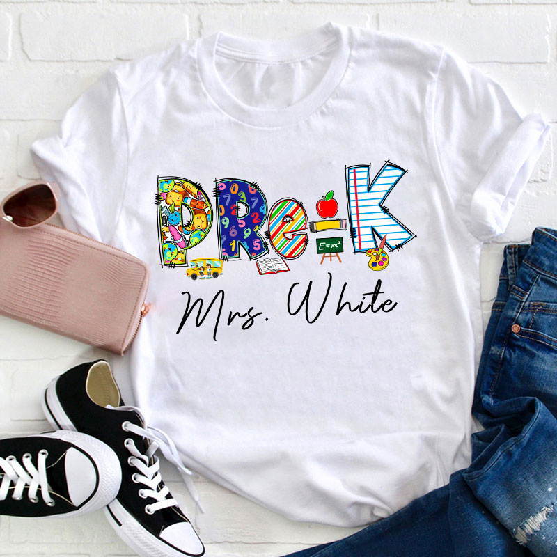 LatestPersonalized Grade And Name Back To School Teacher T-Shirt for Sale-Teachersgram