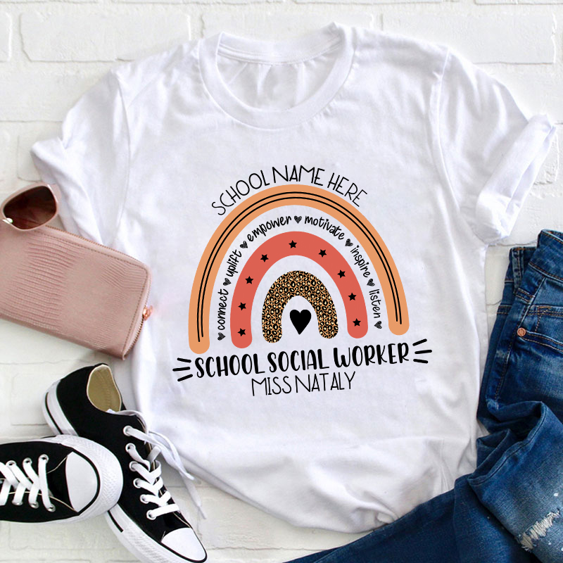 Personalized Connect Empower Motivate Teacher T-Shirt
