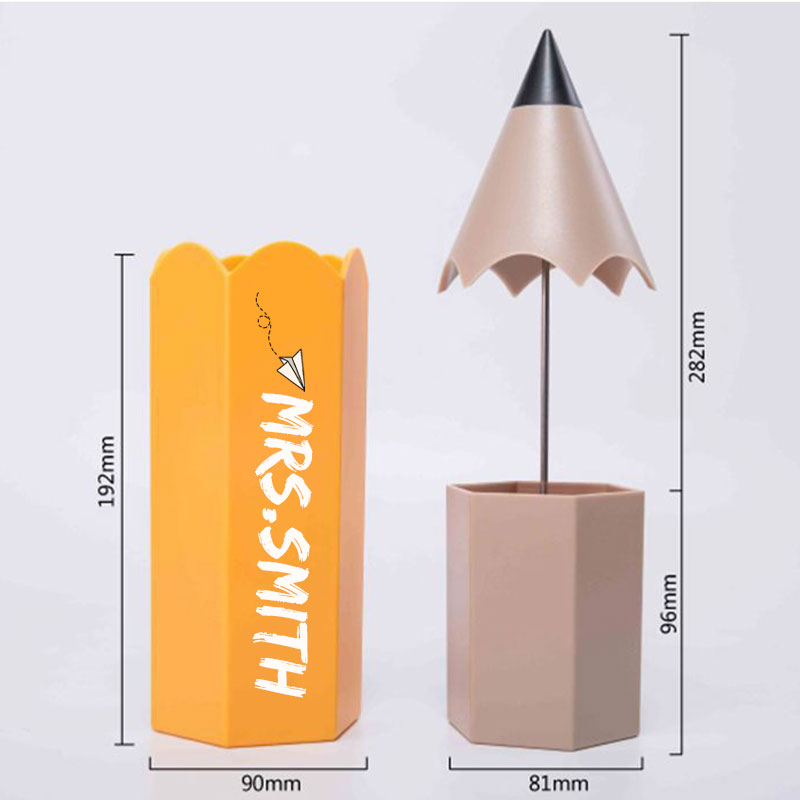 Personalized Name Pencil Shaped Pencil Holder