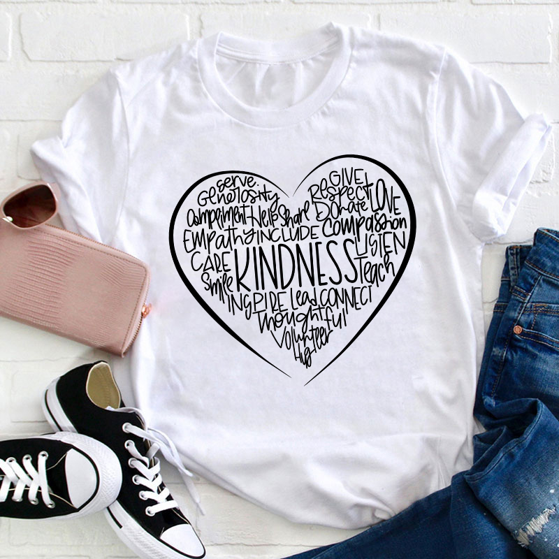 Kindness Teach Smile Teacher T-Shirt