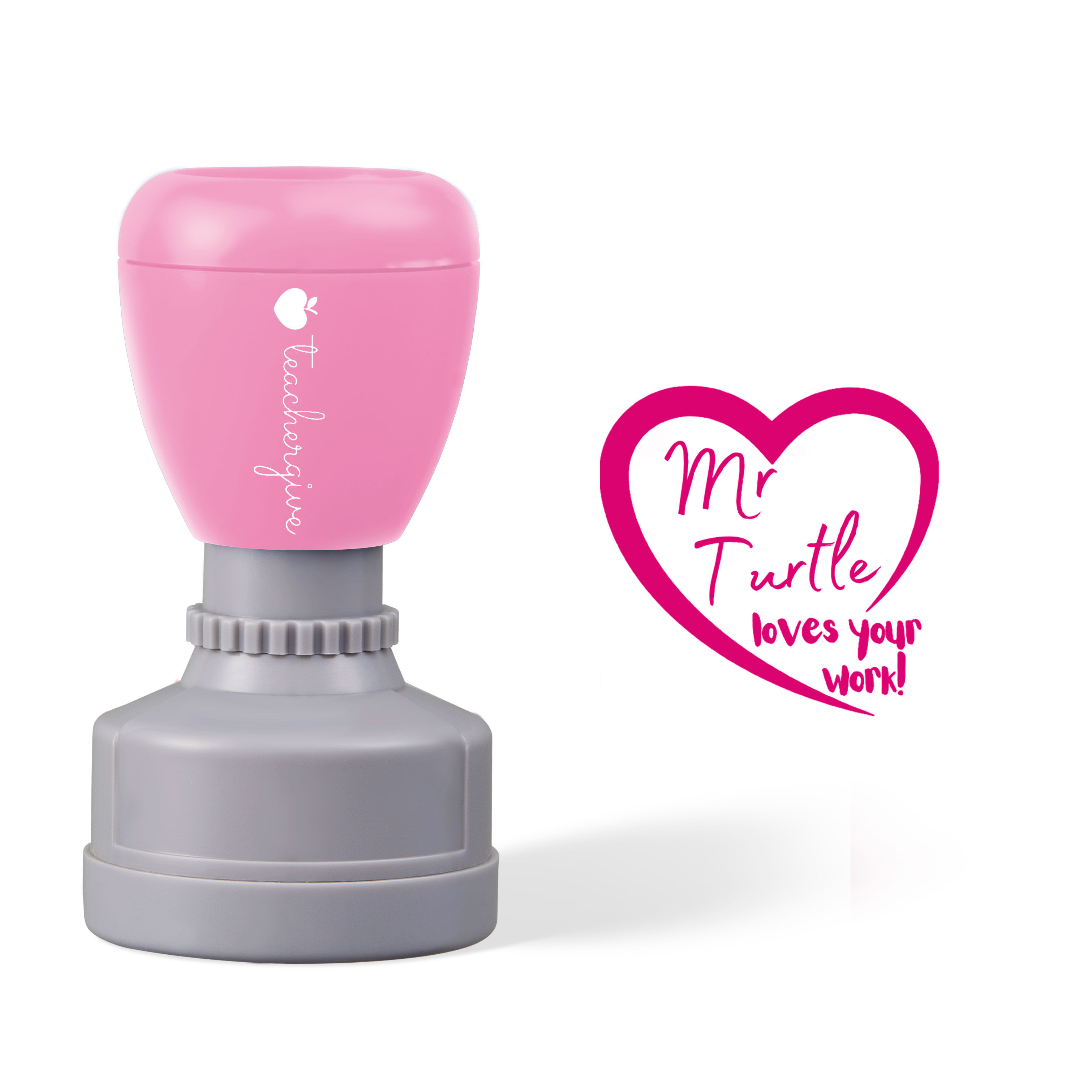 Personalized Loves Your Work Teacher Stamp