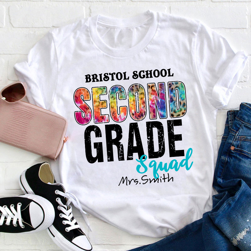 Personalized Grade And Name Squad Teacher T-Shirt